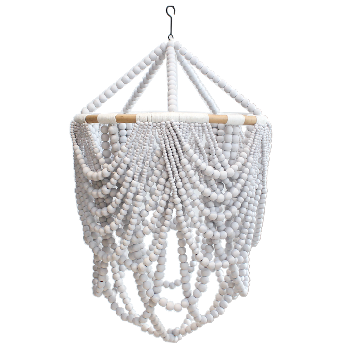 Beaded Drape Chandelier - White