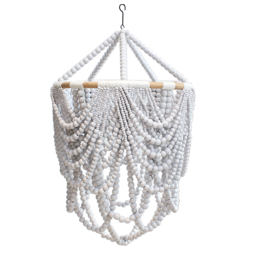 Beaded Drape Chandelier - White