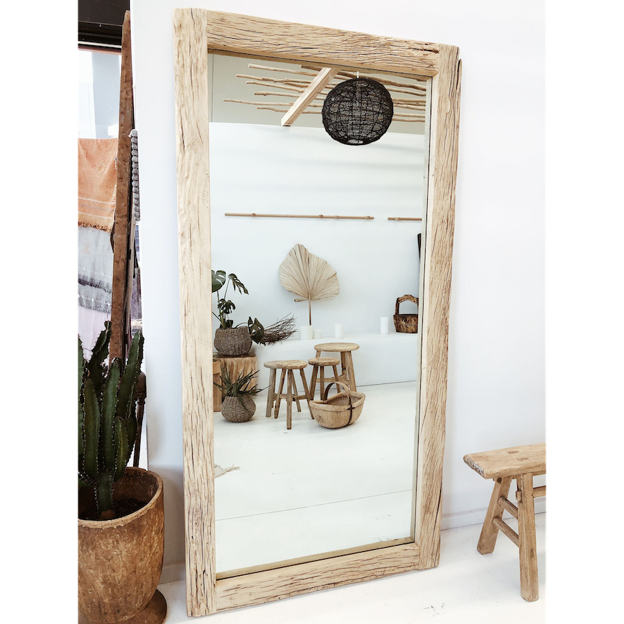 Recycled Elm Wood Mirror