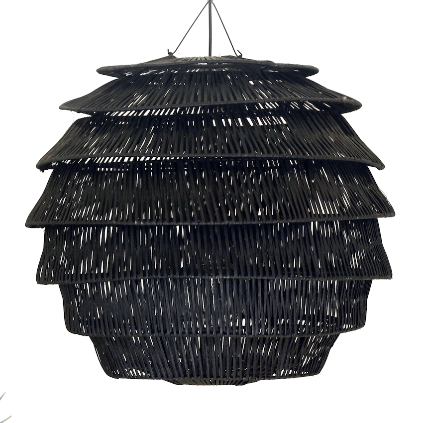 Rattan Hive Pendant - Large - Black