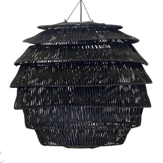 Rattan Hive Pendant - Large - Black