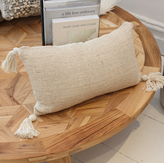 Natural Cotton Cushion - Oblong