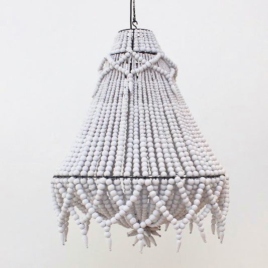 Beaded Chandelier - Large - White