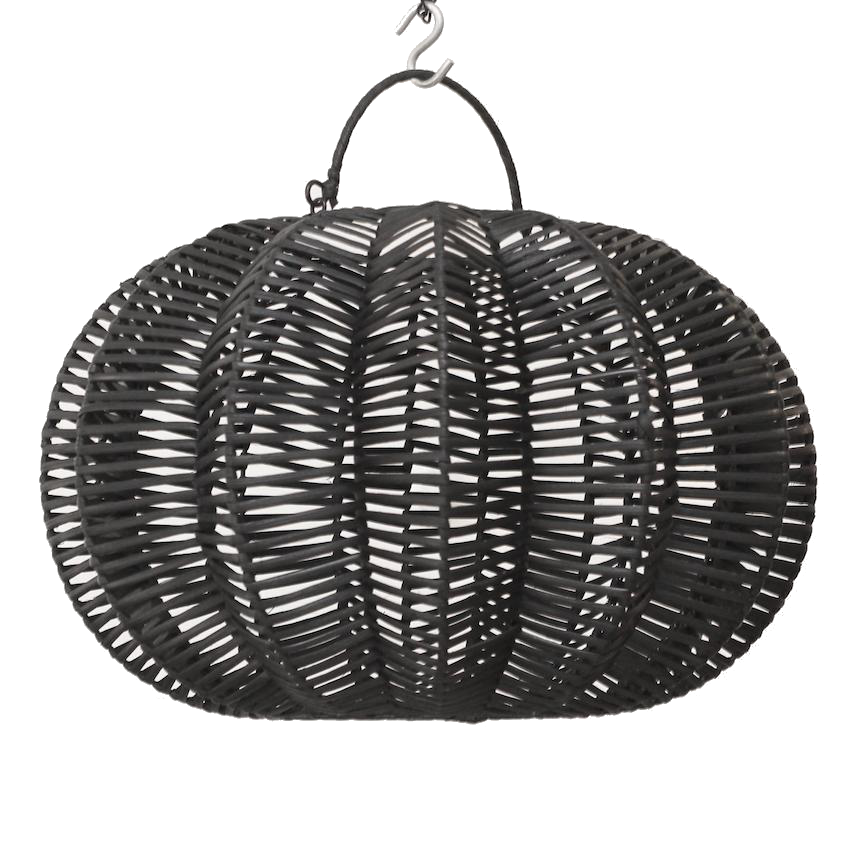 Lotus Pendant - Black Rattan