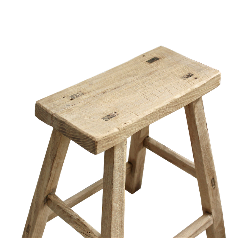 Antique Elm Workers Stool