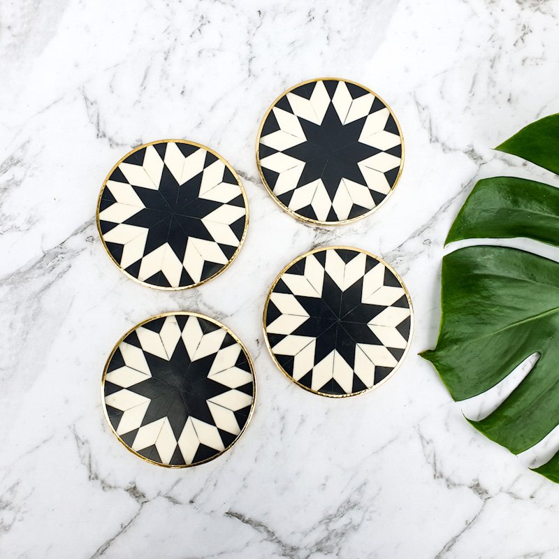 Bone & Brass Inlay Coasters