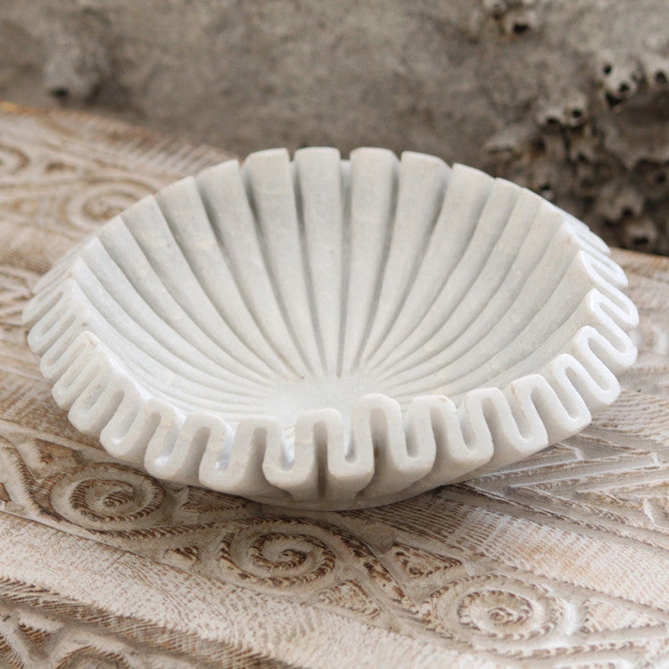 Marble Fluted Bowl